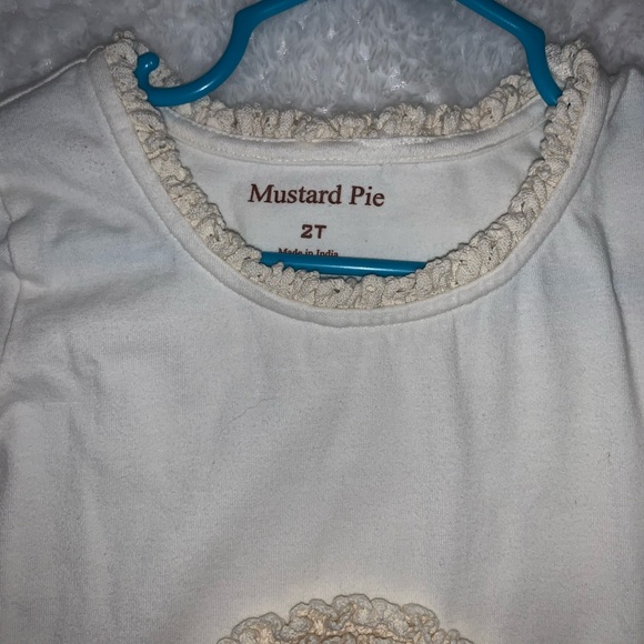 Mustard Pie Cream Long Sleeve Flower Shirt 2T - Picture 4 of 6